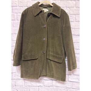 J. Crew Vintage Olive Green Corduroy Button Up Petite Shacket w/ Pockets SZ PXS
